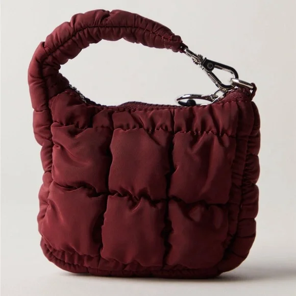 ♥️💖 LAST CHANCE🛑 FP MOVEMENT 2 Quilted Bags & Keychain NEW W/ TAGS Mahogany - Picture 7 of 9